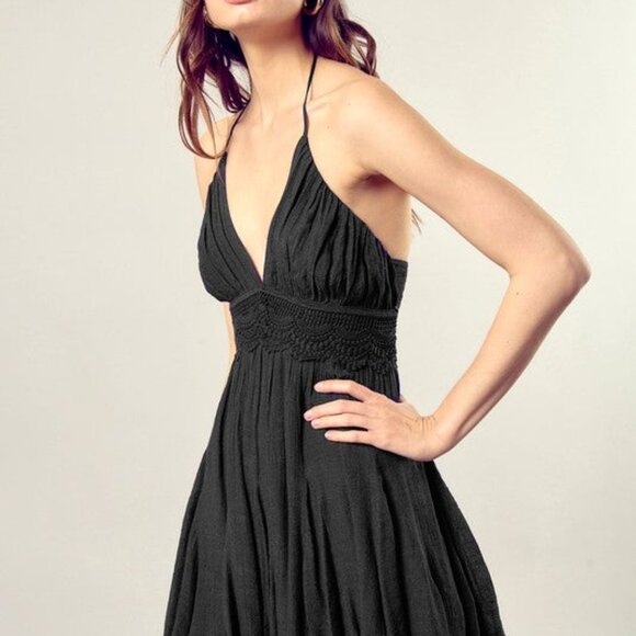 Lace Trim with Back Drawstring Dress - Picture 5 of 5